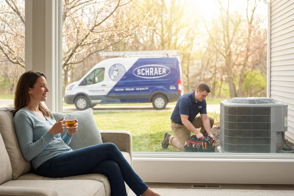 Early spring AC tune-up preparing Warrenton home for warm weather